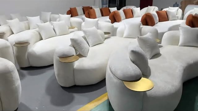 Kidney-Bean Boucle Sofa