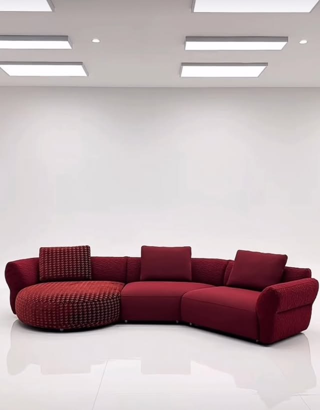 Crimson Curved Sectional